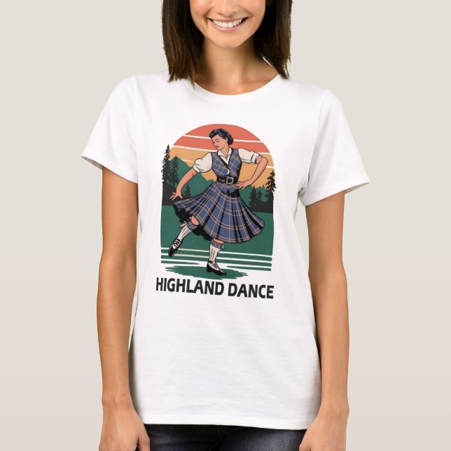 Camiseta Retro Vintage Scottish Highland Dance Design gift  (Anverso)