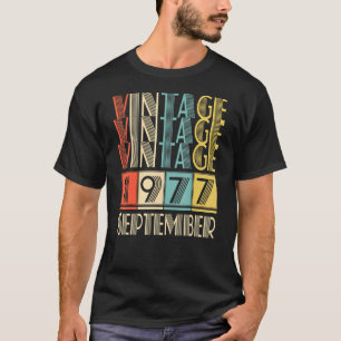 Camiseta Retro Vintage Septiembre 1977 44º Cumpleaños Hombr