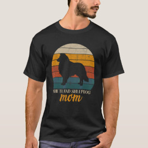 Camiseta Retro Vintage Sheepdog Mom Happy Mother's