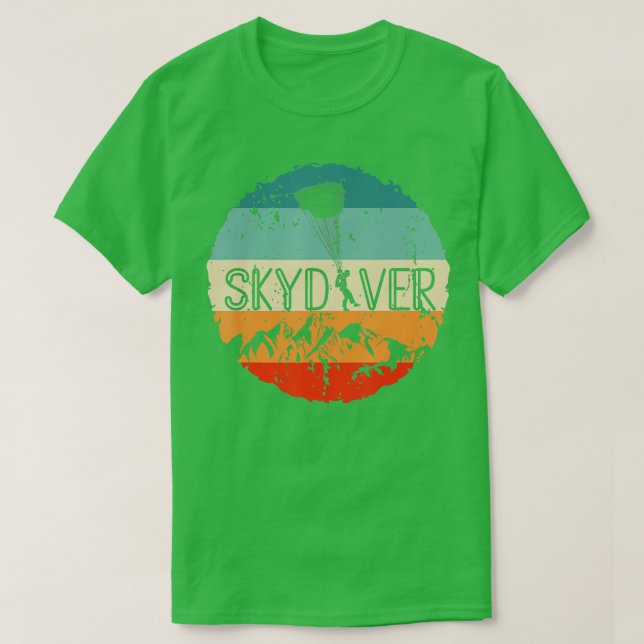 Camiseta Retro Vintage Skydiver Skydiving Parachuting Skydi (Diseño del anverso)