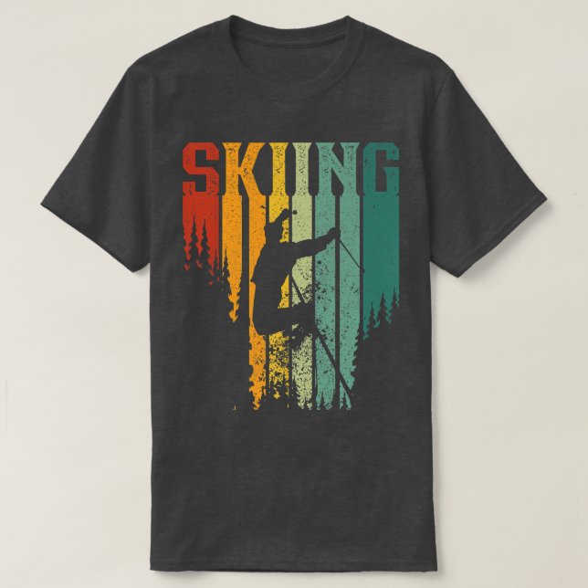 Camiseta Retro Vintage Snow Skiing  (Diseño del anverso)