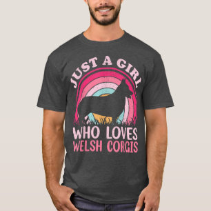 Camiseta Retro Vintage Sólo un Chica que ama el Corgis galé