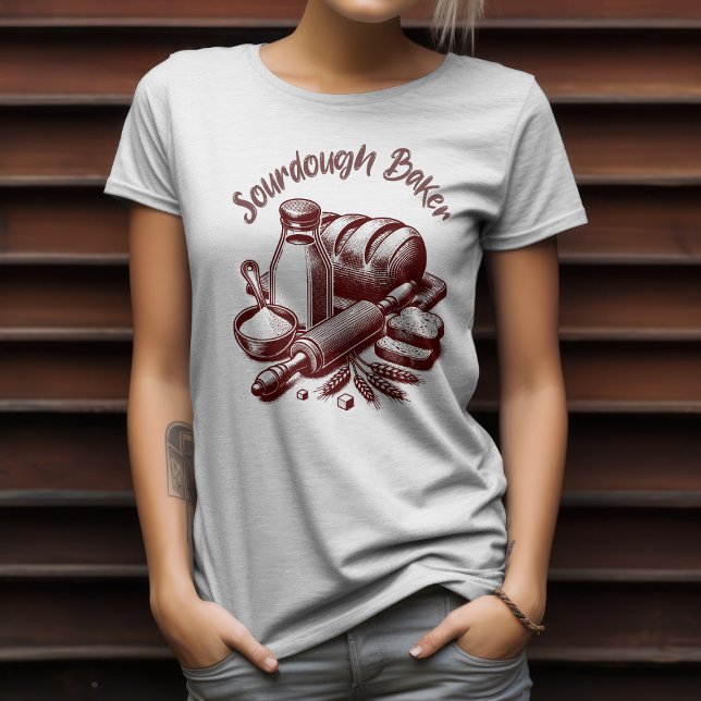 Camiseta Retro vintage Sourdough Baker panadería (Subido por el creador)
