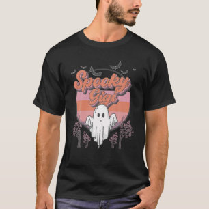 Camiseta Retro Vintage Spooky Gigi Ghost Skeleton Halloween