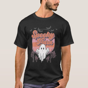 Camiseta Retro Vintage Spooky Para Ghost Skeleton Halloween