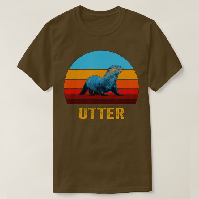 Camiseta Retro Vintage Style Sunset Otter  (Diseño del anverso)