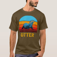 Retro Vintage Style Sunset Otter 