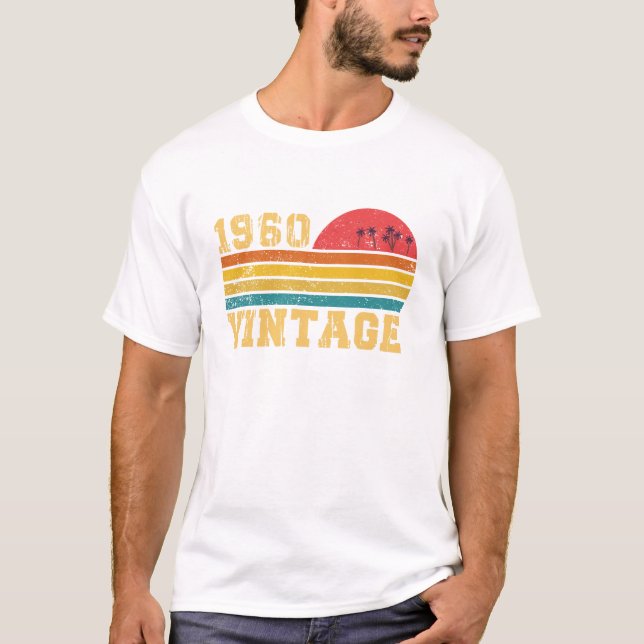 Camiseta Retro Vintage Sunset 1960 Birthday    (Anverso)