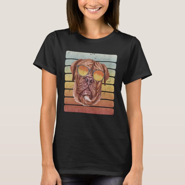 Camiseta Retro Vintage Sunset French Mastiff Mom Dad (Anverso)