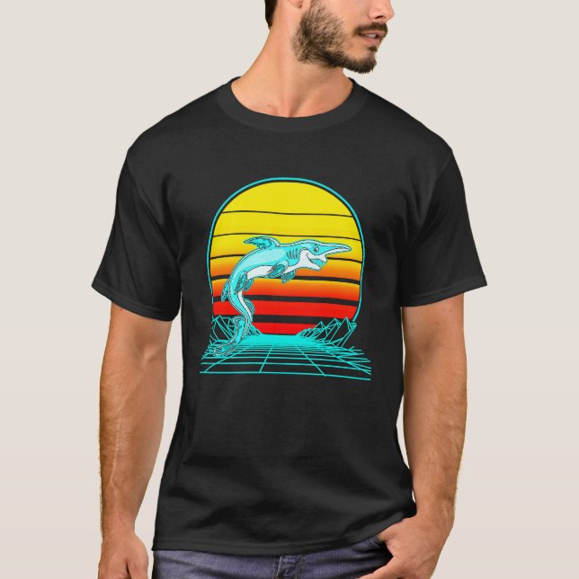 Camiseta Retro Vintage Sunset Goblin Shark (Anverso)