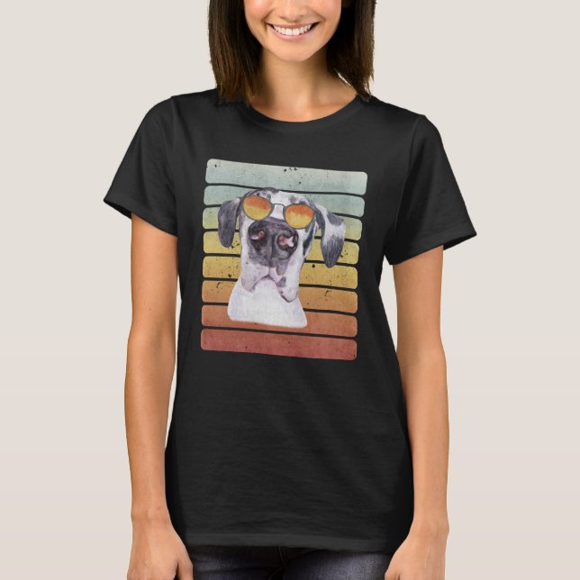 Camiseta Retro Vintage Sunset Great Dane Mom Dad (Anverso)