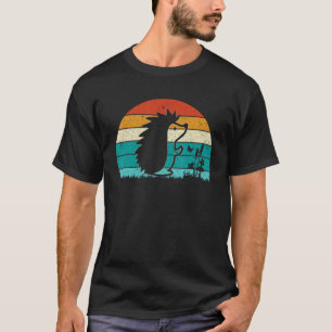 Camiseta Retro Vintage Sunset Style Hedgehog Funny Hedgeho