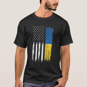 Camiseta Retro Vintage Ucrania Bandera Estadounidense Ropa
