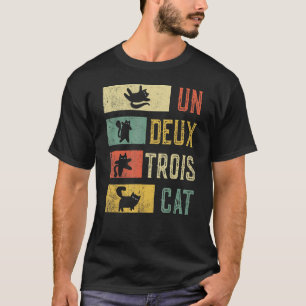 Camiseta Retro Vintage Un Deux Trois Cat Kitten 1