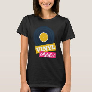 Camiseta Retro Vinyl Addict Estilo Vintage