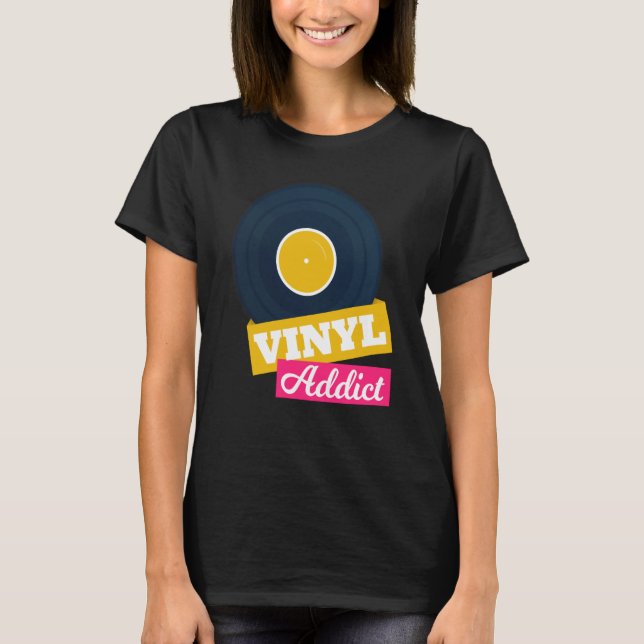 Camiseta Retro Vinyl Addict Estilo Vintage (Anverso)