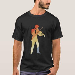 Camiseta Retro Violin Boy Cello Música Folk