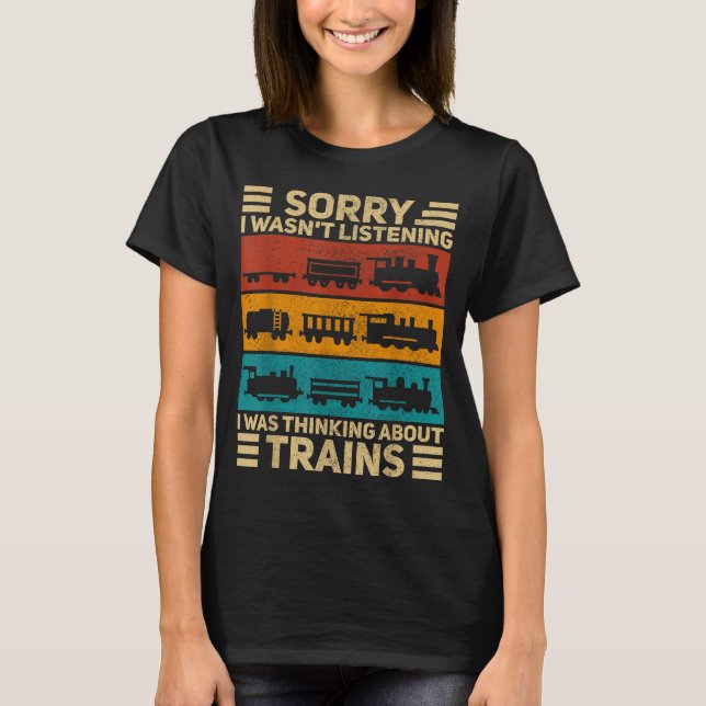 Camiseta Retro Wagon Train Lover Model Railroad Conductor F (Anverso)