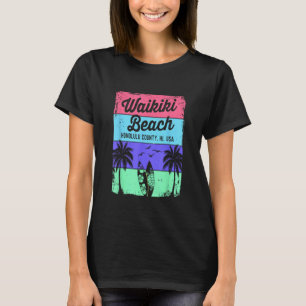 Camiseta Retro Waikiki Beach Gifts Souvenir Hombres Honol