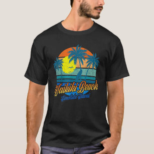 Camiseta Retro Waikiki Beach Honolulu Hawaii Playa de Veran