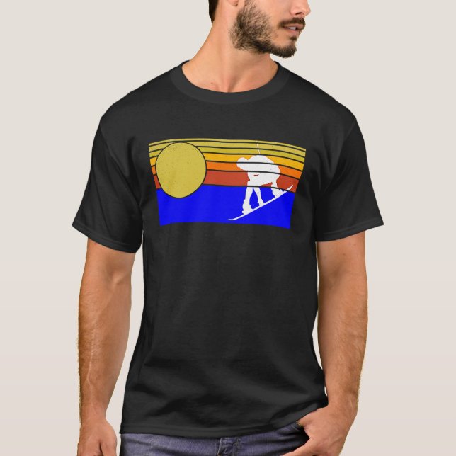Camiseta Retro wakeboarder sunset wakeboarding wakeboard (Anverso)