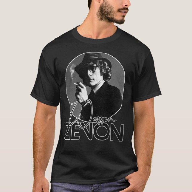 Camiseta Retro Warren Zevon Black Tribut Classic T-Shirt (Anverso)