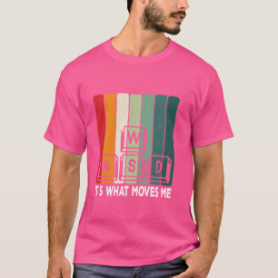 Camiseta Retro WASD Es lo que me mueve Funny PC Gamer Compu