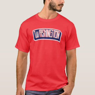 Camiseta Retro Washington Blue Artistic Word Mark Text