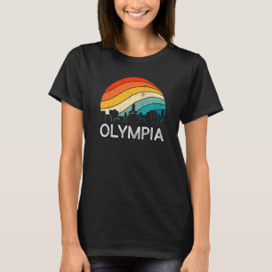 Camiseta Retro Washington Olympia Skyline Vintage Urban Sky