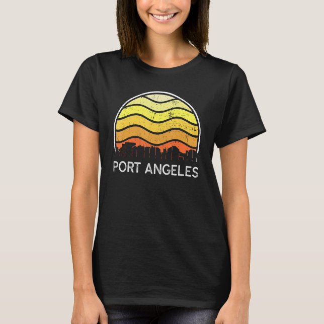 Camiseta Retro Washington Port Angeles Visitors Skyline Vin (Anverso)