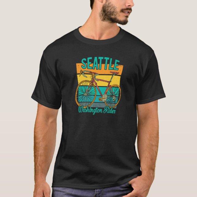 Camiseta Retro Washington Rider Para Enthus De Bicicleta Se (Anverso)
