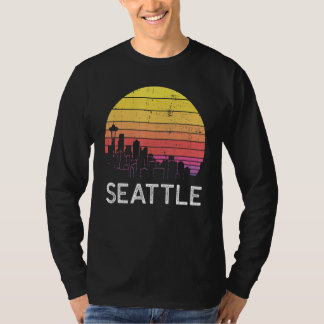 Camiseta Retro Washington Seattle Skyline Vintage Urban Bui