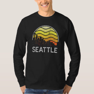 Camiseta Retro Washington Seattle Visitantes Paisaje Urbano