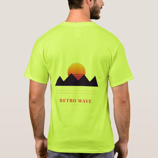 Camiseta Retro Wave Synthwave Atardecer (Reverso)