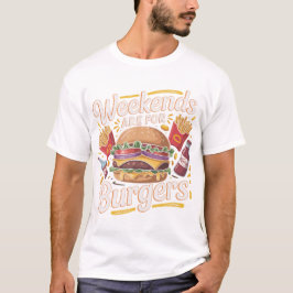 Camiseta Retro Weekend Burger Lover Typography Design
