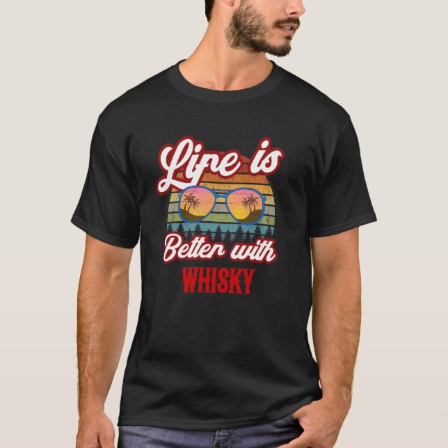 Camiseta Retro Whisky Sunset  With Whisky (Anverso)