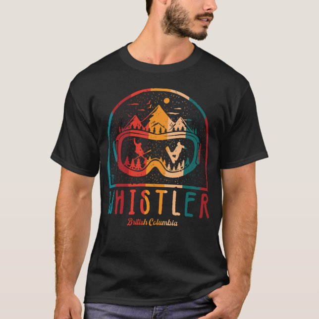 Camiseta Retro Whistler British Columbia Ski (Anverso)