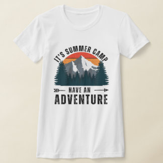 Camiseta Retro White Pink Gray Mountain Adventure Slim Fit