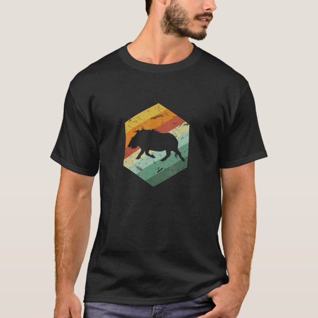 Camiseta Retro Wild Hog Animal Silhouette Cool Boar Hunter  (Anverso)