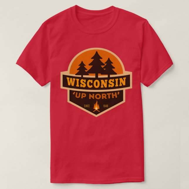 Camiseta Retro Wisconsin hacia el norte (Diseño del anverso)