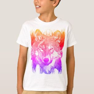 Camiseta Retro Wolf - Camisas Lobo Coloridas
