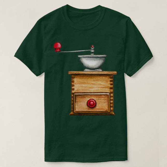 Camiseta Retro Wooden Coffee Hand Grinder (Diseño del anverso)