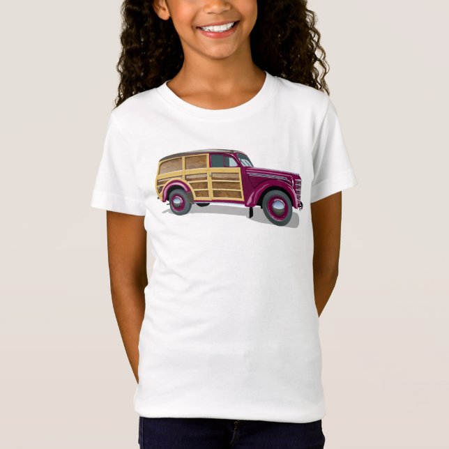 Camiseta Retro woody wagon delivery truck  (Anverso)