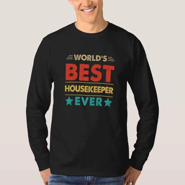 Camiseta Retro World's Best Housekeeper Ever   (Anverso)