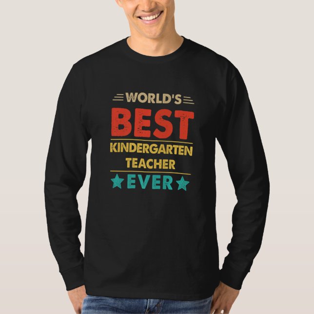 Camiseta Retro World's Best Kindergarten Teacher Ever   (Anverso)