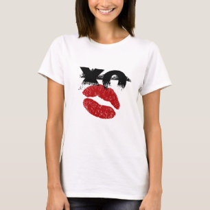 Camiseta retro XO XO bésame / Fiesta divertida par