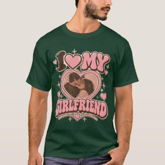 Camiseta Retro Y2K "I Love My Girlfriend" Custom Heart Phot