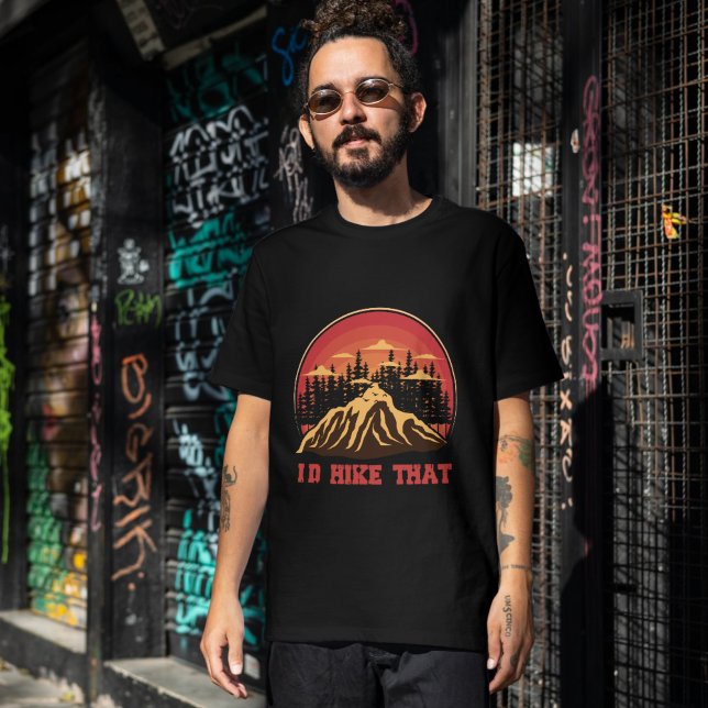 Camiseta Retro "Yo caminaría eso" Sweatshirt - Montaña (Retro "I'd Hike That" Sweatshirt - Mountain & Outdoor Apparel)