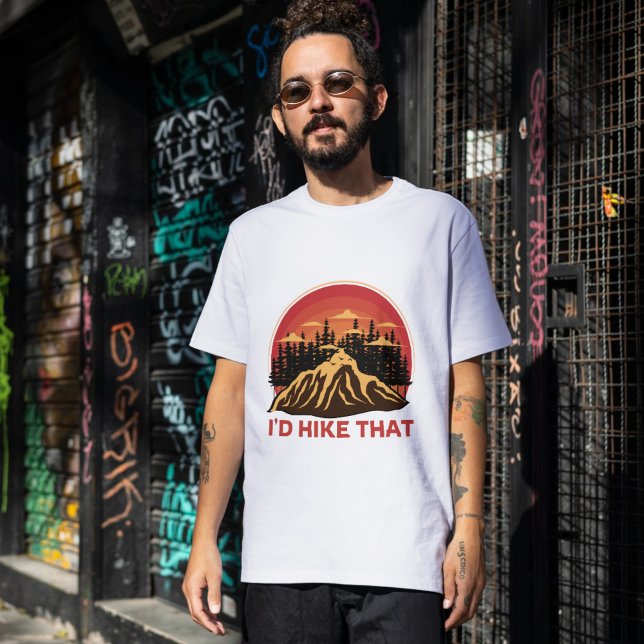 Camiseta Retro "Yo caminaría eso" Sweatshirt - Montaña (Retro "I'd Hike That" Sweatshirt - Mountain & Outdoor Apparel)