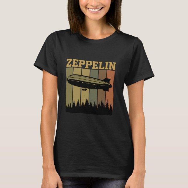 Camiseta Retro Zeppelin 70s 80s Dirigible Airship Zepelin Z (Anverso)